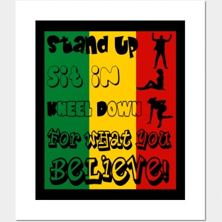 Stand Up Sit In Kneel Down Black History Month Posters and Art